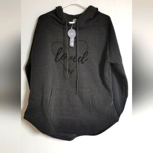 RAG "Loved" Heart Print Cute Hoodies Size 3X